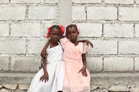 Two young girls in Haiti