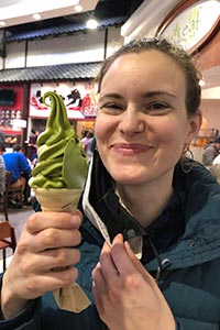 Madeline Giordana with an ice cream cone