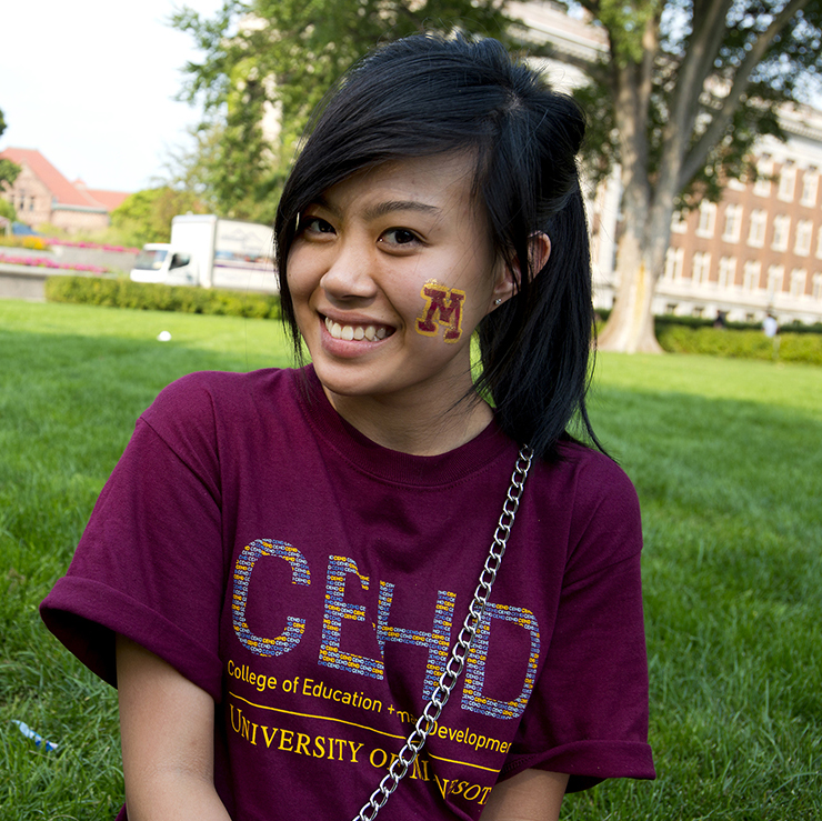 Student with CEHD face paint