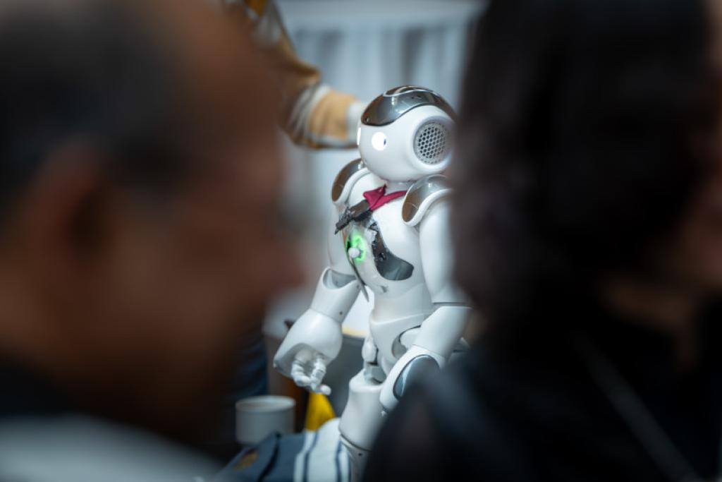 Scene at research day with robot