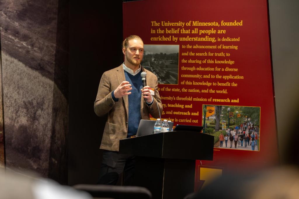 Presenter showing audience research