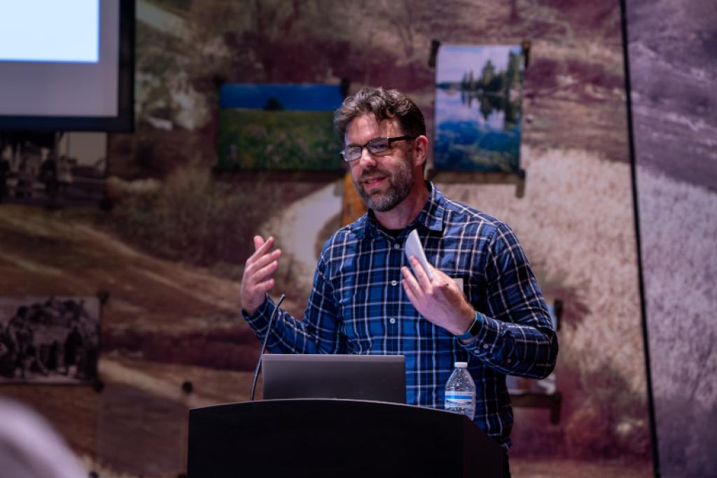 Presenter showing audience research