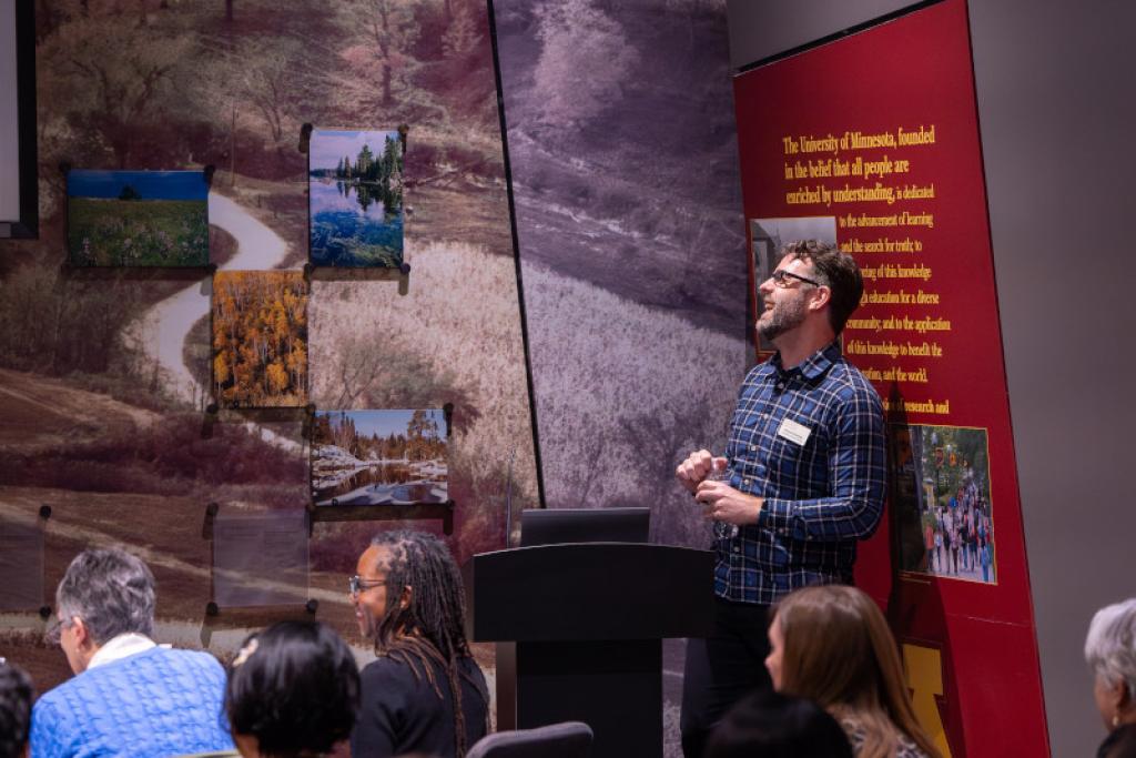 Presenter showing audience research