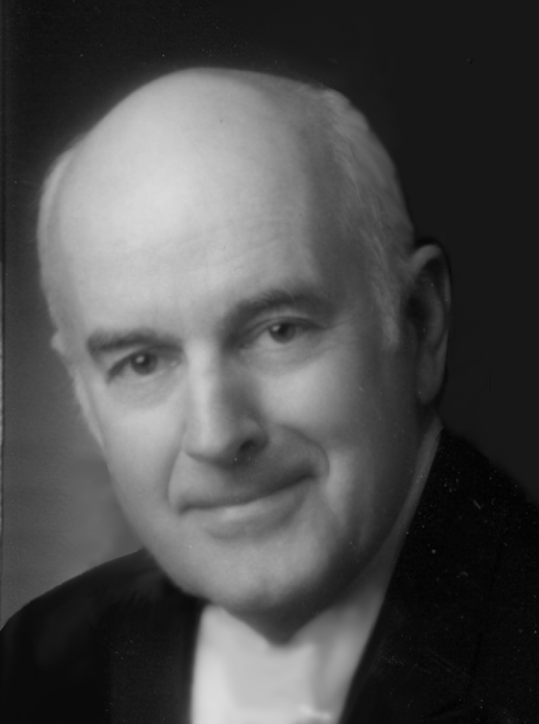 Black and white formal photo of Dr. William "Bill" Ammentorp