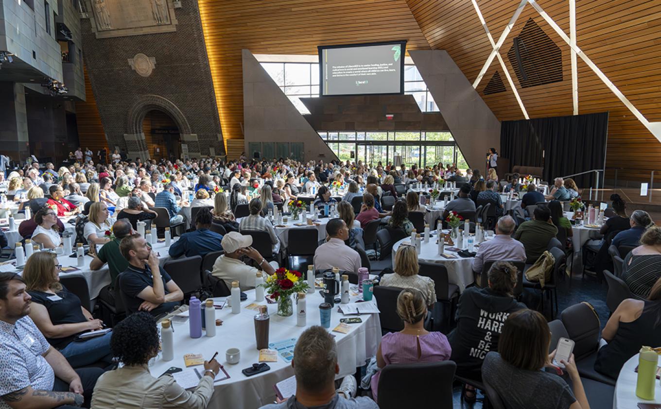 Attendees listen to a presentation at the LEAD conference